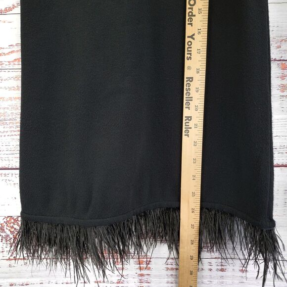 Milly Minis Feathered Hem Dress Size 8 Girls Black Sleeveless - Picture 2 of 8